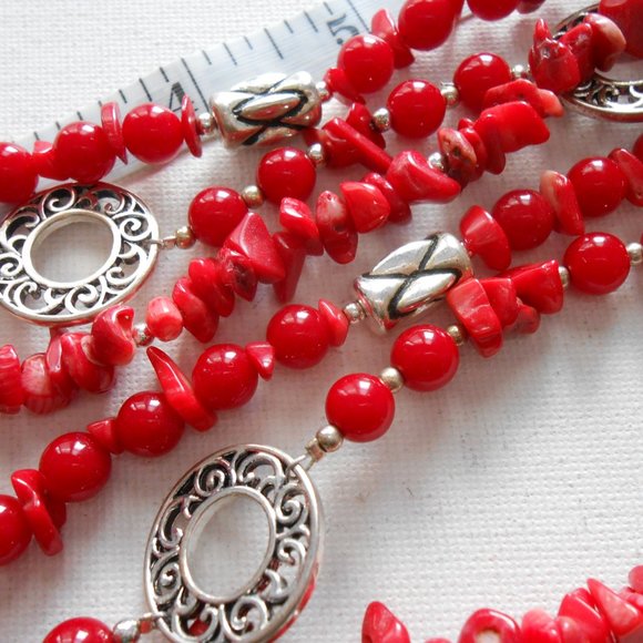 Firecracker Red Necklace and Bracelet Set - Picture 6 of 6